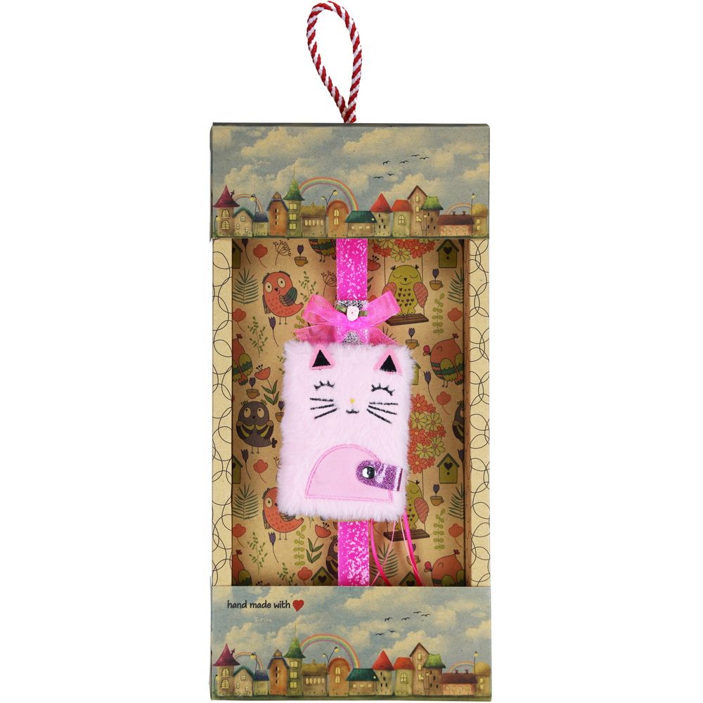 Λαμπάδα Μπλοκ λούτρινο - Γάτα