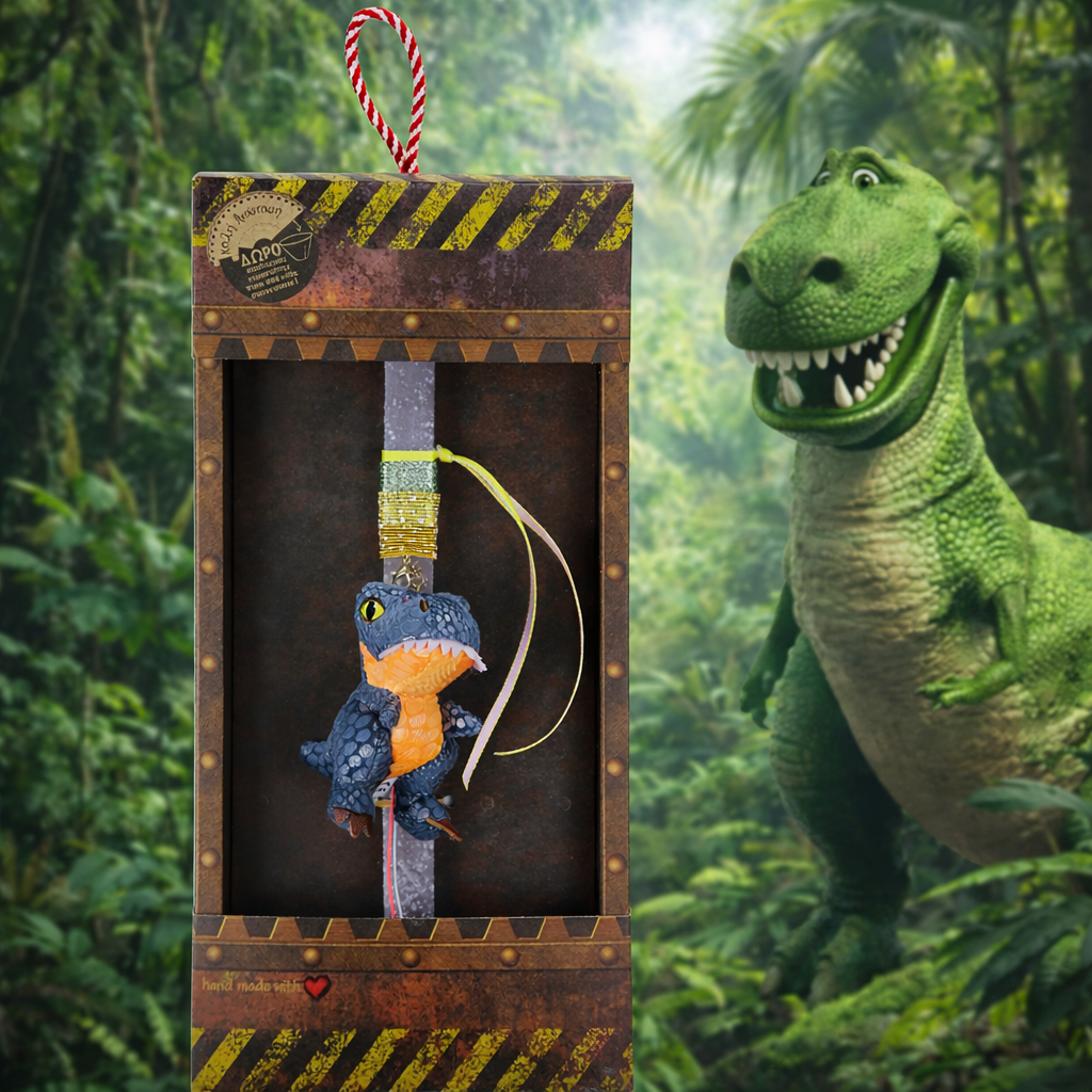 Λαμπάδα Δεινόσαυρος μπρελόκ - Γκρι