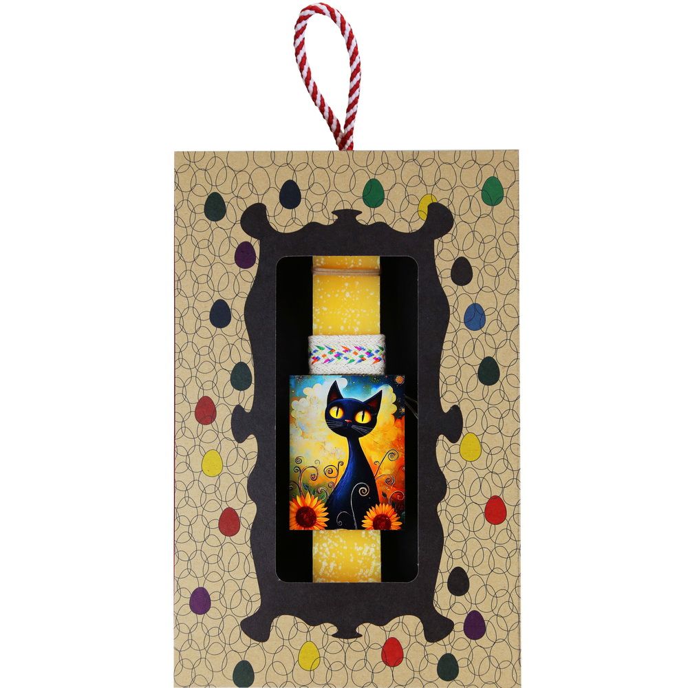 Λαμπάδα Μαγνητάκι pet - Γάτα με ηλιοτρόπια