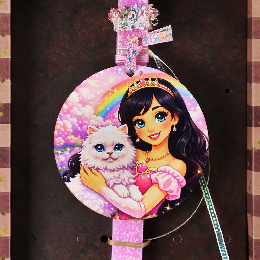 Λαμπάδα Πριγκίπισσα - με γατούλα