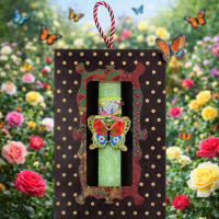 Λαμπάδα Πεταλούδα φλοράλ μικρή - πράσινο Φωτογραφία από Λαμπάδα Πεταλούδα φλοράλ μικρή - πράσινο