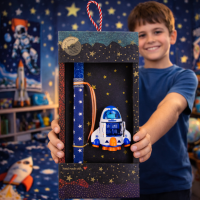 Φωτογραφία από Λαμπάδα ROCKET SPACE - πύραυλος orange