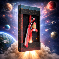 Φωτογραφία από Λαμπάδα Πύραυλος ξύλινος - Κόκκινο