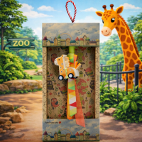 Φωτογραφία από Λαμπάδα Ζωάκι με ρόδες ξύλινο - Καμηλοπάρδαλη