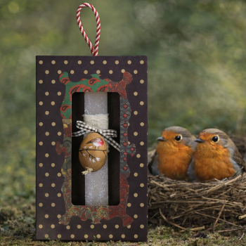 Λαμπάδα Αυγό ζωγραφισμένο πουλί - Μπεζ