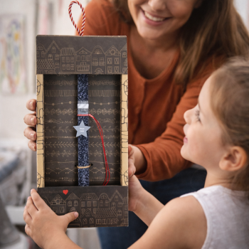 Λαμπάδα Αστεράκι Γκρι - Γκρι