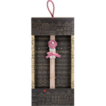 Λαμπάδα Πλεκτό λουλούδι - Ροζ