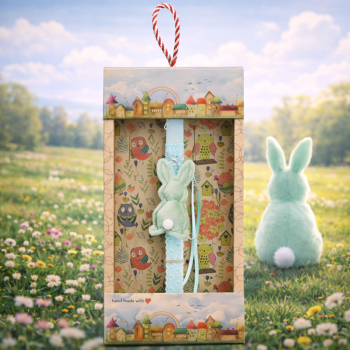 Λαμπάδα Κούνελος βελούδο - Σιέλ