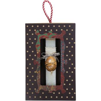 Λαμπάδα Αυγό ζωγραφισμένο πουλί - Κρεμ