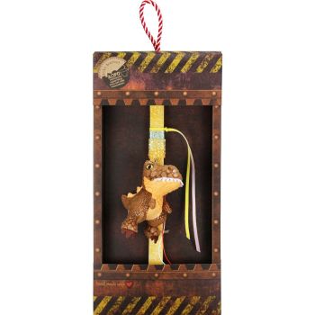 Λαμπάδα Δεινόσαυρος μπρελόκ - Καφέ