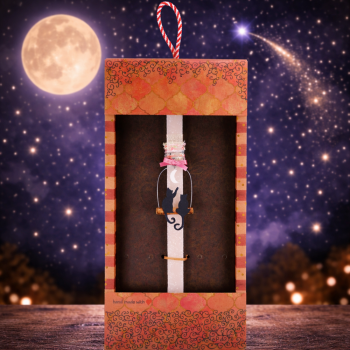 Λαμπάδα Γατούλες στο φεγγάρι - Ροζ