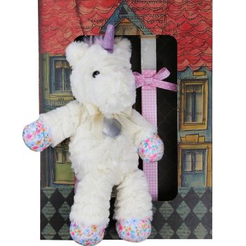 Λαμπάδα Λούτρινος μονόκερος heart - Κρεμ