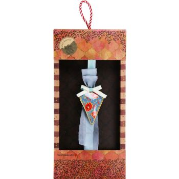 Λαμπάδα Καρδιά φλοράλ - Πετρόλ