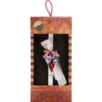 Λαμπάδα Καρδιά φλοράλ - Μαύρη