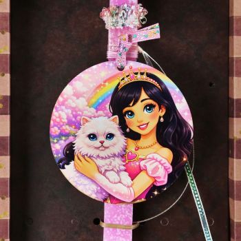 Λαμπάδα Πριγκίπισσα - με γατούλα