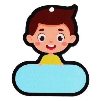 Ξύλινη Ετικέτα αγόρι 7,5x6,5εκ.