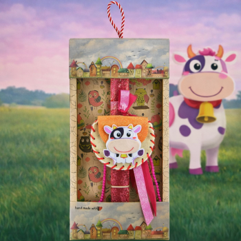 Λαμπάδα Τσαντάκι ζωάκι - Αγελαδίτσα