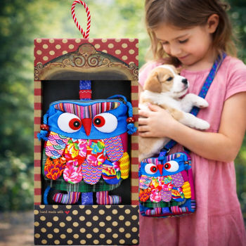 Λαμπάδα Τσαντάκι κουκουβάγια - Μπλε