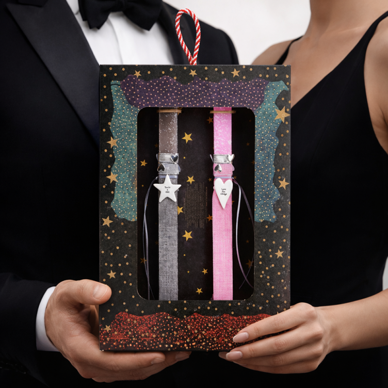 Φωτογραφία από Λαμπάδα (lg) Πορσελάνινο στολίδι για δύο - Αστέρι & Καρδιά