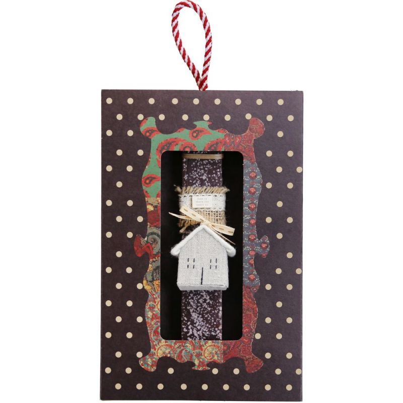 Φωτογραφία από Λαμπάδα Σπιτάκι με ύφασμα - Μπεζ