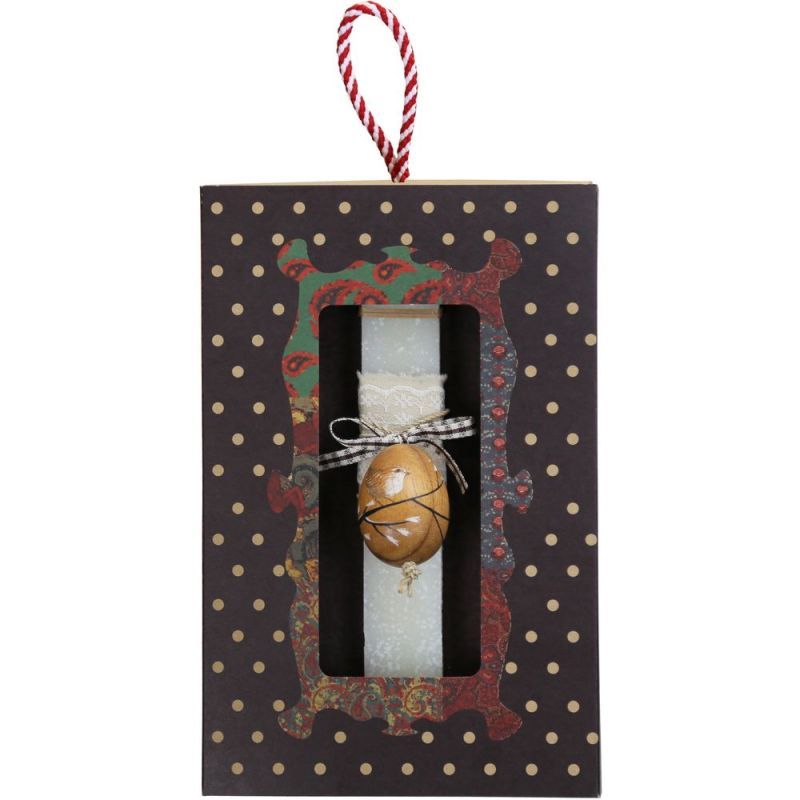 Φωτογραφία από Λαμπάδα Αυγό ζωγραφισμένο πουλί - Κρεμ