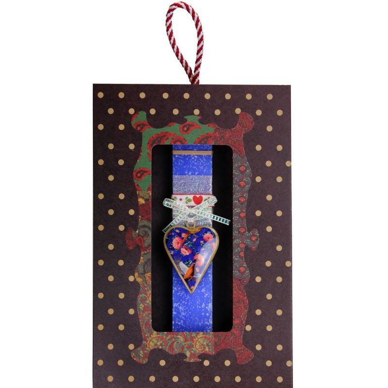 Φωτογραφία από Λαμπάδα Καρδιά φλοράλ μικρή - μπλε