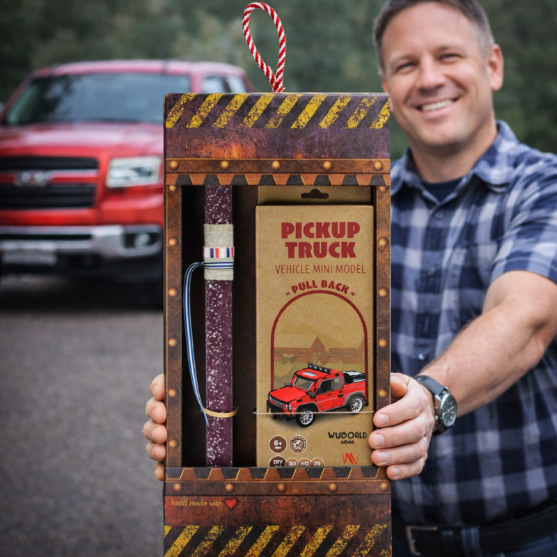 Φωτογραφία από Λαμπάδα Μοντέλο ξύλινο pull back - Pickup truck