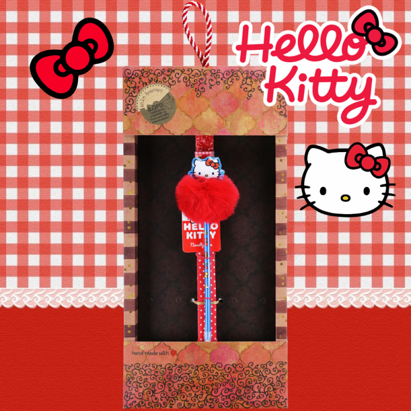 Φωτογραφία από Λαμπάδα Στυλό Pom Pom Hello Kitty - Κόκκινο