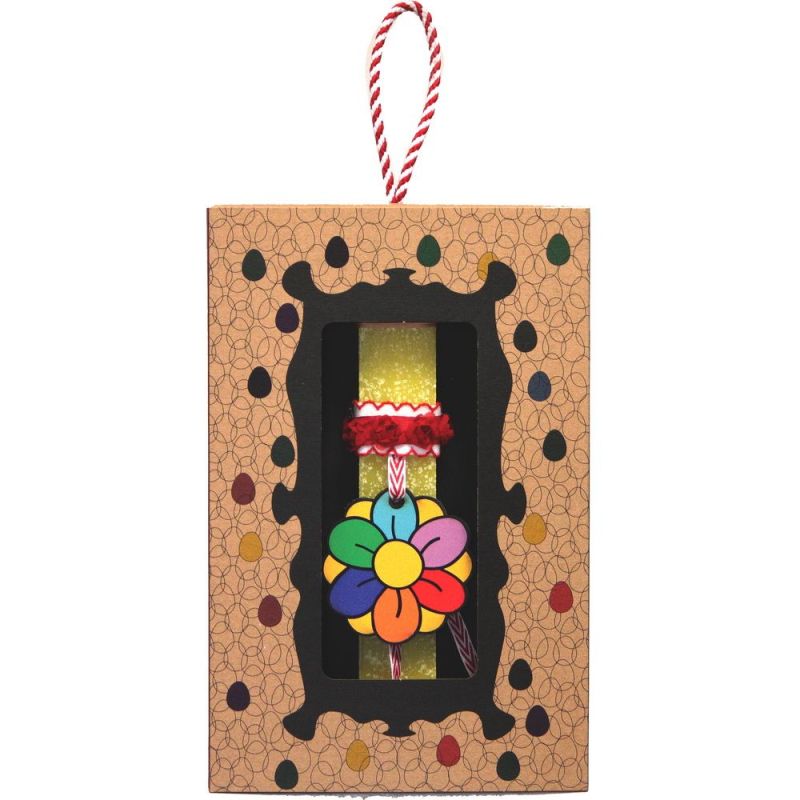 Φωτογραφία από Λαμπάδα 20 Λουλούδι ξύλινο - Κίτρινο