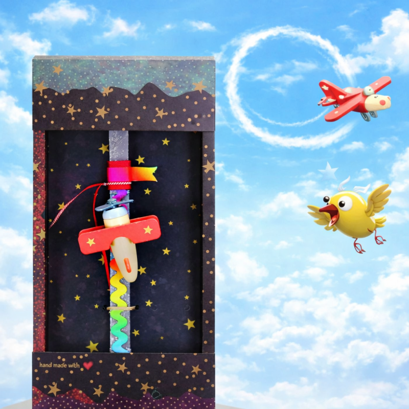 Φωτογραφία από Λαμπάδα Αεροπλάνο ξύλινο - Γκρι αν.