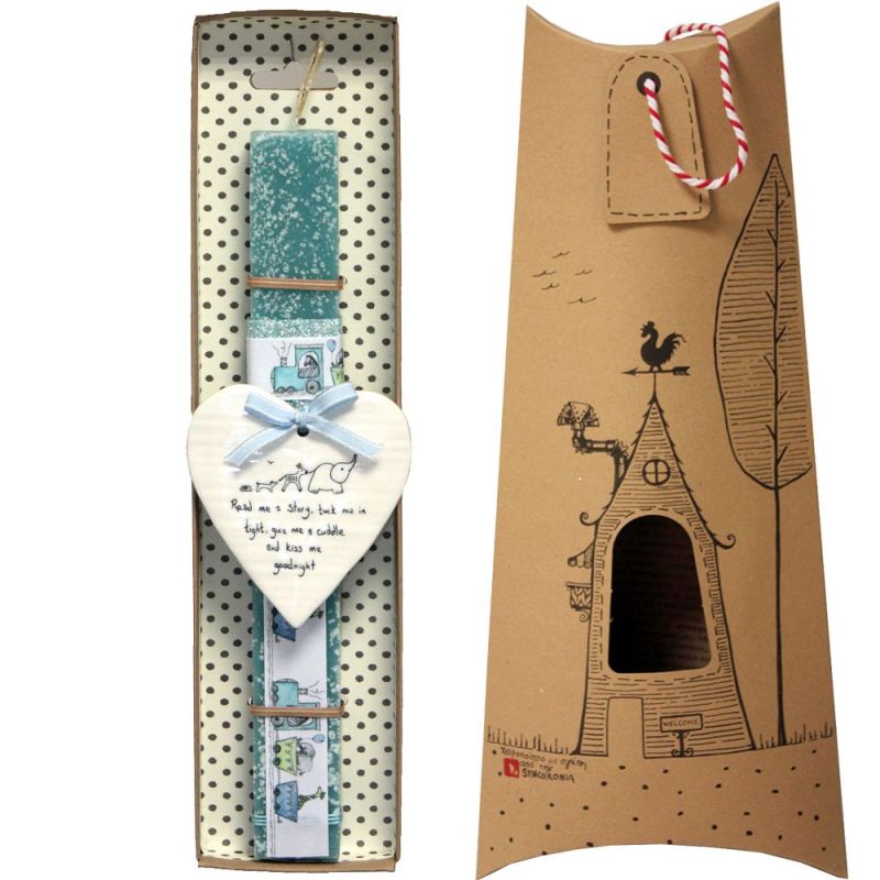 Φωτογραφία από Λαμπάδα Πορσελάνινη καρδιά - Σιέλ