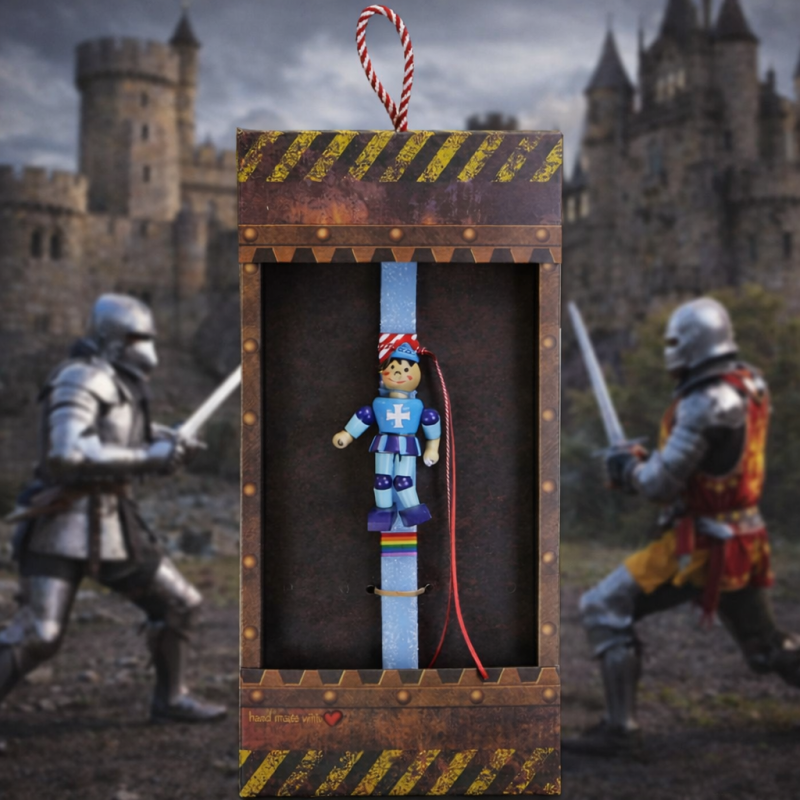 Φωτογραφία από Λαμπάδα Ιππότης ξύλινος - Σιέλ